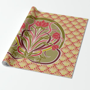 Floral wallpaper in art nouveau style, ill cadeaupapier