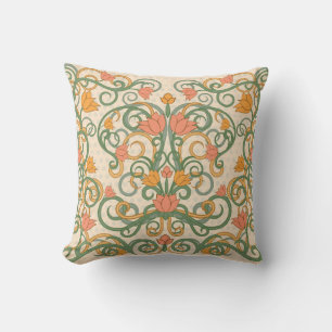 Floral wallpaper in art nouveau style, ill kussen