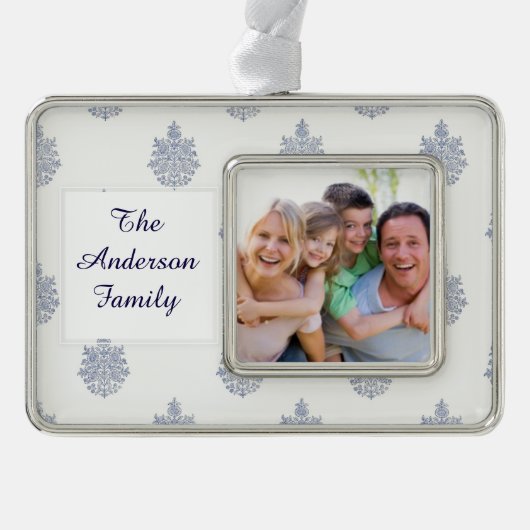 Floral Wallpaper Pattern Verzilverd Kader Ornament (Voorkant)