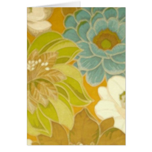  Floral Wallpaper, Turquoise Green & Brown (Voorkant)