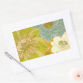 Floral Wallpaper, Turquoise Green & Brown Rechthoekige Sticker (Envelop)
