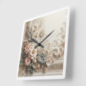 Floral wandklok vierkante klok (Hoek)