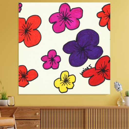 Floral wandkunst canvas afdruk (Insitu (Woonkamer))