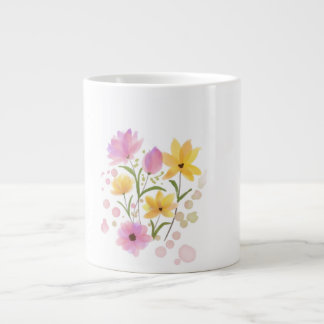 Floral Watercolor Artistic Flower Coffee Mug Extra Grote Beker