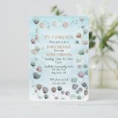 Floral Watercolor Baby Boy Shower Invitation (Debout devant)