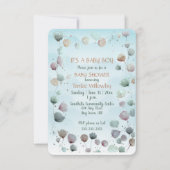 Floral Watercolor Baby Boy Shower Invitation (Devant)