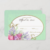 Floral Watercolor Bouquet Mariage Réponse (Devant / Derrière)