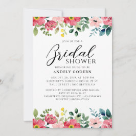 Floral Watercolor Bridal Shower Kaart