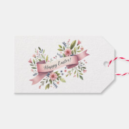 Floral Watercolor Easter Gift Tag  Cadeaulabel