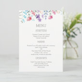 Floral Watercolor Garden Menu Mariage (Debout devant)