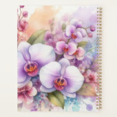 Floral watercolor monogram pink orchid flowers  (Dos)