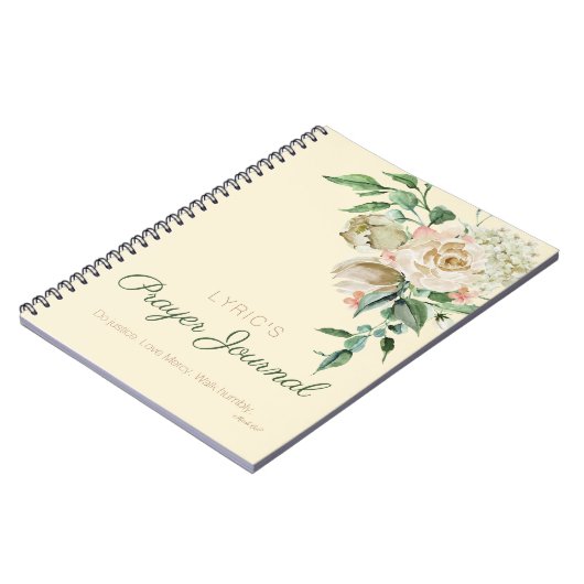 Floral Watercolor Personalized Prayer Journal (Côté gauche)
