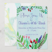 Floral Watercolor Rejoignez-nous Invitation (Devant / Derrière)