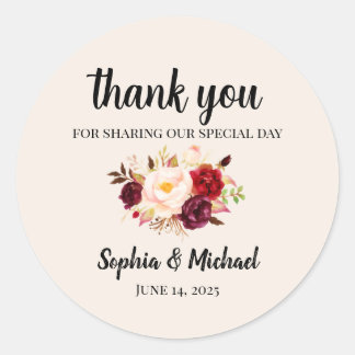 Floral Watercolor Ronde Sticker