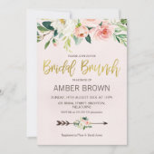 Floral Watercolor Rose Bridal Brunch Invitation (Devant)