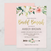 Floral Watercolor Rose Bridal Brunch Invitation (Devant / Derrière)