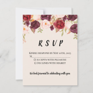 Floral Watercolor RSVP Kaartje