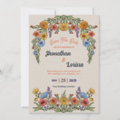 Floral Watercolor Wildflower Wedding Invitation (Devant)