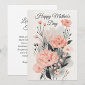 Floral Waterkleurige Moederdag Kaart (Voorkant / Achterkant)