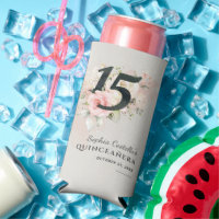 Floral Waterverf 15th Birthday Quinceanera Script