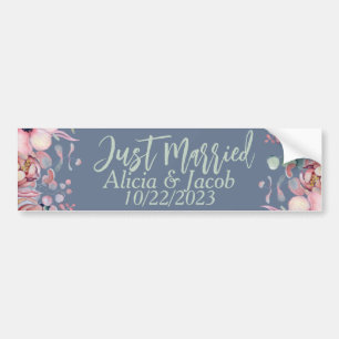 Floral Waterverf Aangepast net gehuwd Bumpersticker
