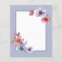 Floral Waterverf Art lijst Scrapbook Paper