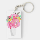 Floral Waterverf Art Sleutelhanger (achterkant)
