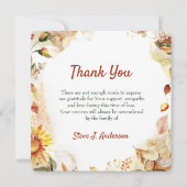 Floral Waterverf Autum Funeral Hartelijk dank Kaart (Voorkant)
