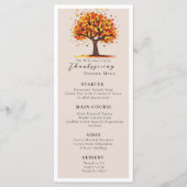 Floral Waterverf Autumn Tree Thanksgiving Menu (Voorkant)