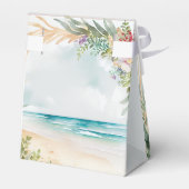 Floral Waterverf Beach Scene Summer Wedding Bedankdoosjes (Achterkant)