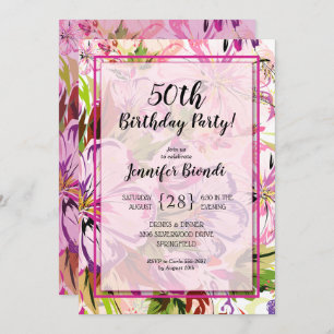 Floral Waterverf Birthday Party