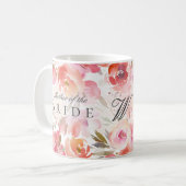 Floral Waterverf Blush Roos Moeder van de Bride Koffiemok (Voorkant links)