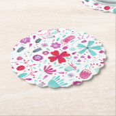 Floral Waterverf Boho Kartonnen Onderzetters (Gekanteld)