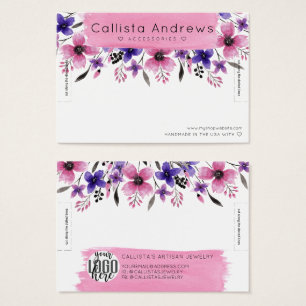 Floral Waterverf Borstelbedekking Visitekaartje