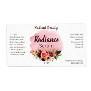 Floral Waterverf Bouquet Serum Labels