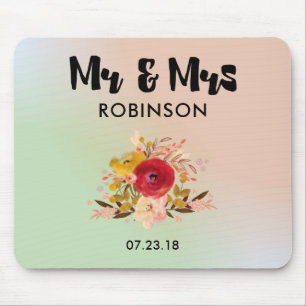  Floral Waterverf Bouquet Wedding Mr & Mrs. Muismat