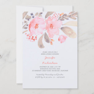 Floral Waterverf Bridal Shower Invitations Kaart
