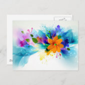 Floral-Waterverf Briefkaart (Voorkant / Achterkant)