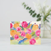 Floral waterverf briefkaart (Staand voorkant)