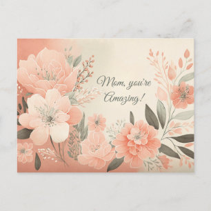 Floral-Waterverf Briefkaart