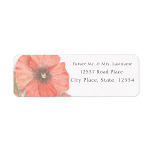 Floral Waterverf Bruiloft retour adreslabel Etiket