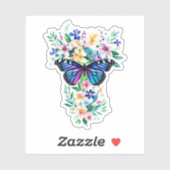 Floral Waterverf Butterfly Sticker (Vel)