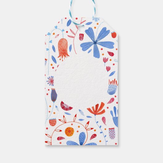 Floral-Waterverf Cadeaulabel (Achterkant)