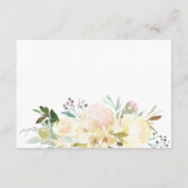 Floral Waterverf Cream Bruiloft Accommodatie Kaart (Achterkant)