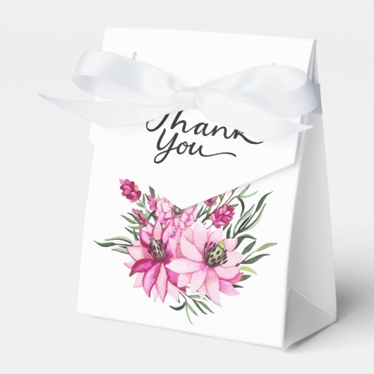 Floral Waterverf Dank u Bedankdoosjes (Voorkant Zijde)