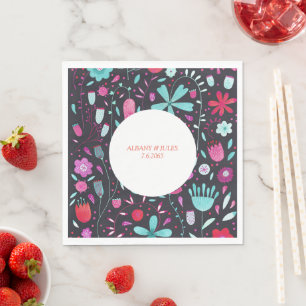 Floral Waterverf Dark Servet