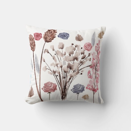 Floral Waterverf Design – Elegant en Artistic Gi Kussen (Voorkant)