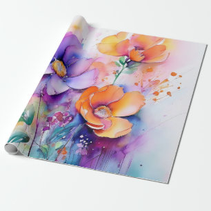 Floral Waterverf Elegance Cadeaupapier