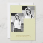 Floral waterverf elegant foto afstuderen aankondiging (Achterkant)