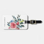 Floral Waterverf Elegant gepersonaliseerd Bagagelabel (Voorkant horizontaal)